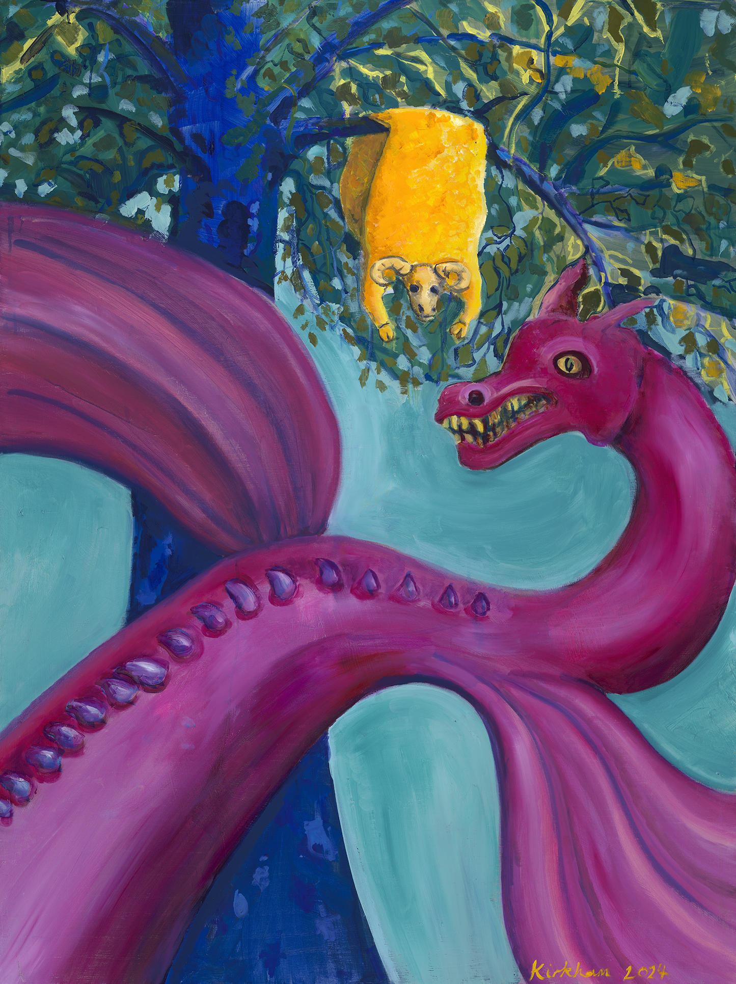 A Magenta Dragon Guarding the Golden Fleece